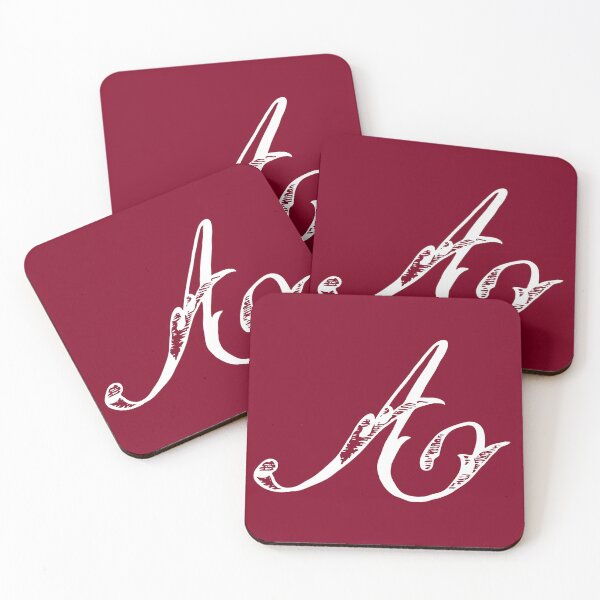 Item preview, Vintage Stylish White Burgundy Red Monogram A designed and sold by Vintage-TM.