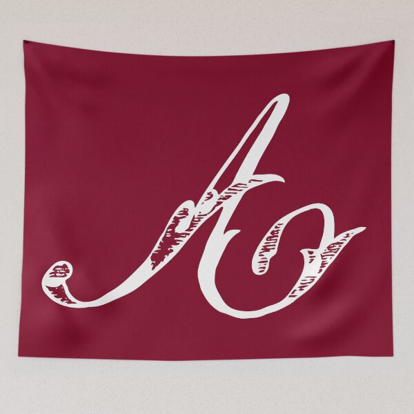 Item preview, Vintage Stylish White Burgundy Red Monogram A designed and sold by Vintage-TM.