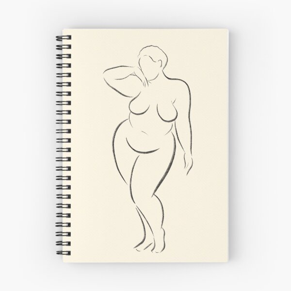 Item preview, Body positive minimalist line silhouette art modern ink sketch plus size nude life study by BopoWatercolour  designed and sold by BopoWatercolour.
