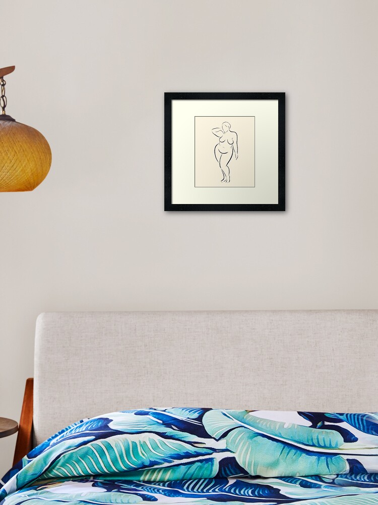 Body positive minimalist line silhouette art modern ink sketch