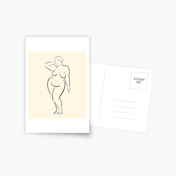 Beautiful body positive minimalist line work art by