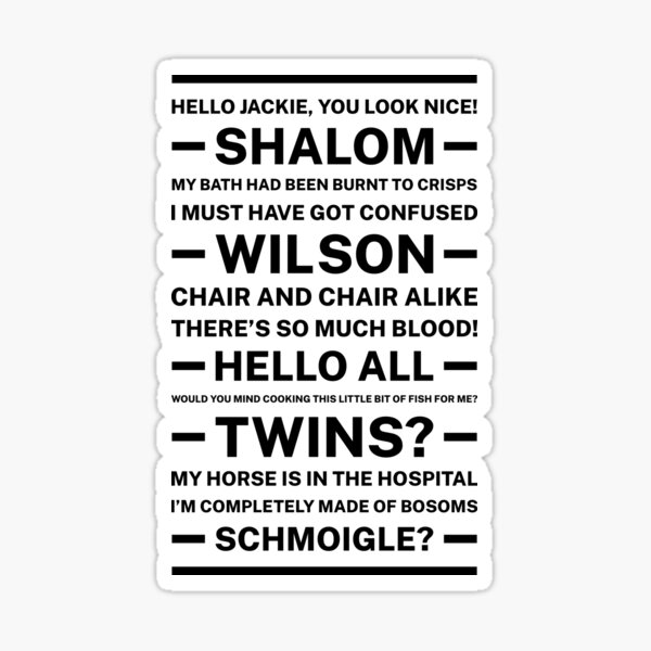 Friday Night Dinner Quotes Sticker