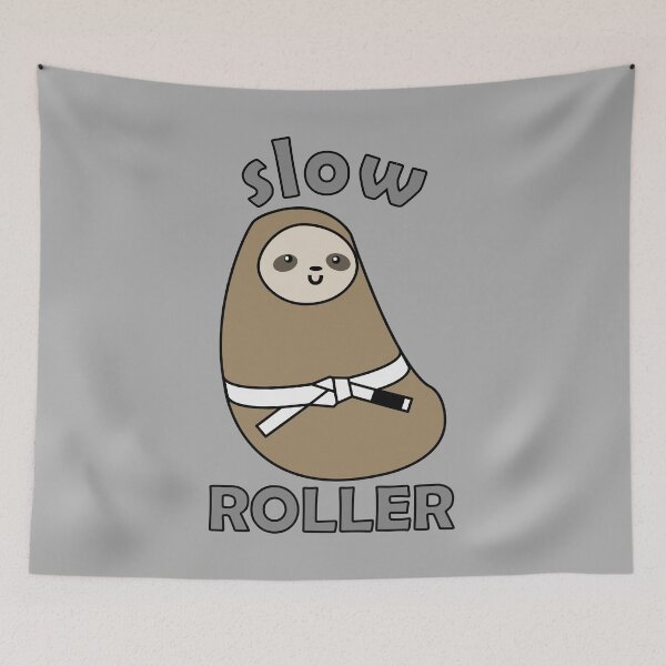Item preview, BJJ Slow Roller - White Belt Sloth - Grey designed and sold by AJ-DesignCo.