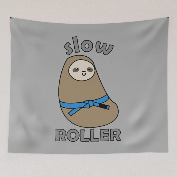 Item preview, BJJ Slow Roller - Blue Belt Sloth - Grey designed and sold by AJ-DesignCo.