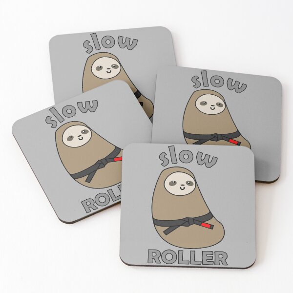 Item preview, BJJ Slow Roller - Black Belt Sloth - Grey designed and sold by AJ-DesignCo.