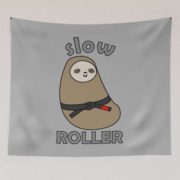 Item preview, BJJ Slow Roller - Black Belt Sloth - Grey designed and sold by AJ-DesignCo.