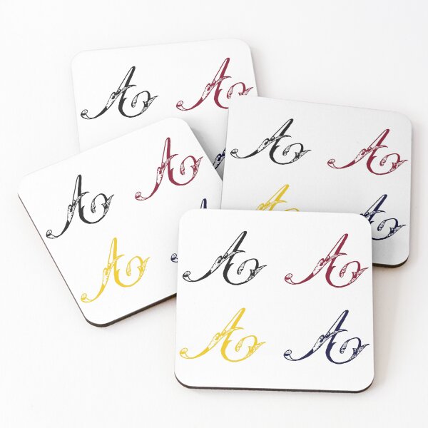 Item preview, Set of vintage monograms of the letter a in four different colours: black, navy blue, burgundy red, mustard yellow designed and sold by Vintage-TM.