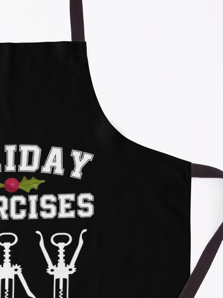 Alternate view of Holiday Exercises Wine Opener Funny Christmas  Apron