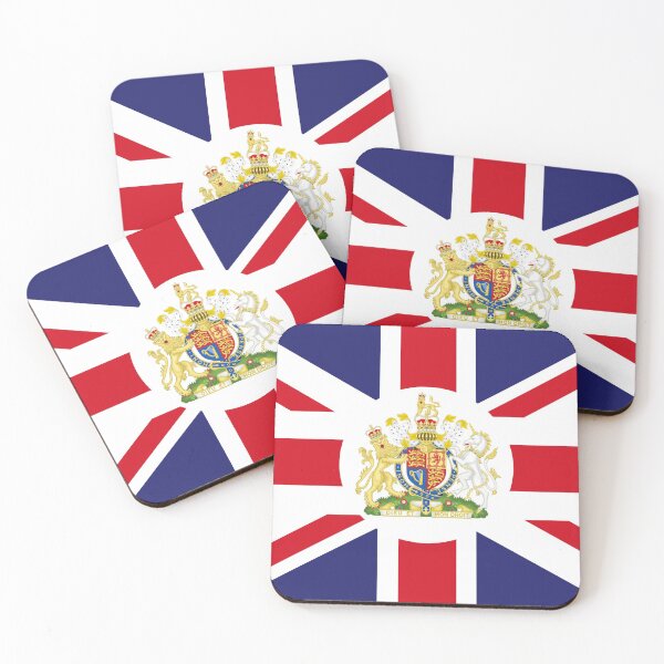Item preview, Royal Coat of Arms of the United Kingdom on UK Flag designed and sold by scrolla.