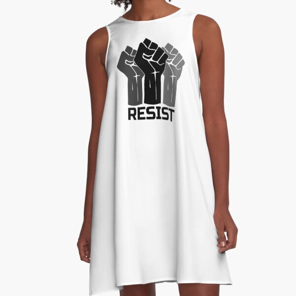 Resist with Fist 3 - in black A-Line Dress