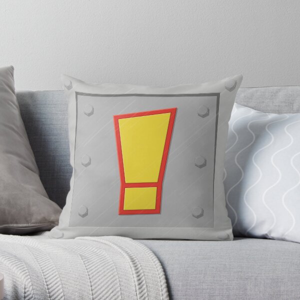Crash exclamation crate Throw Pillow