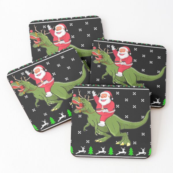 Item preview, Santa Riding Dino Christmas Ugly Sweater Dinosaur designed and sold by palaelica.