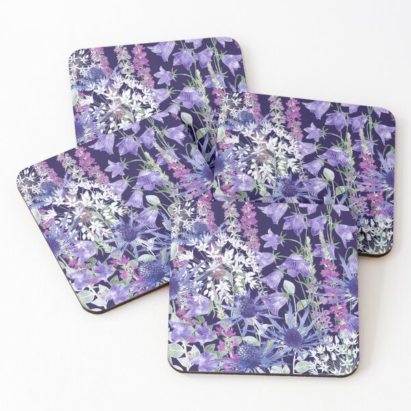 Item preview, Sea Holly, Campanula, White Alliums & Purple Loosestrife designed and sold by Fiona Calder Designs.