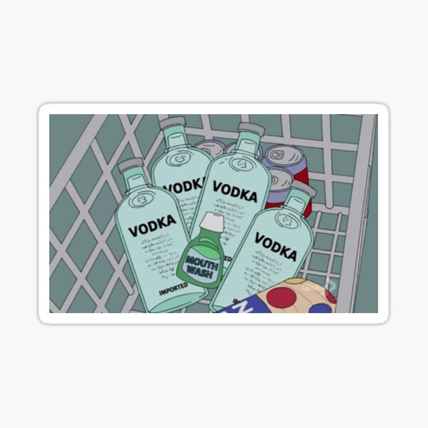 "Vodka x mouth wash" Sticker for Sale by Juliagml Redbubble