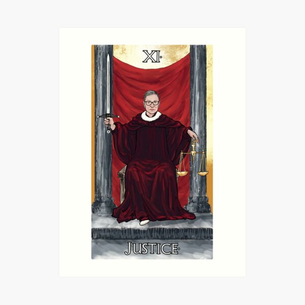 Ruth Bader Ginsburg - Tarot - Justice Art Print