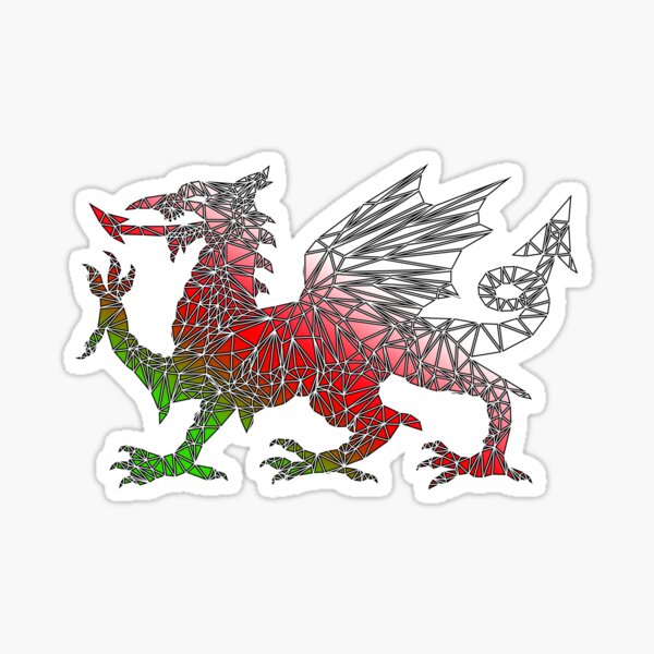Item preview, Welsh Dragon - Coloured Shards designed and sold by Jonrjones.