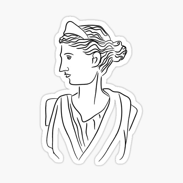 Persephone Greek Statue Dark Academia Line Art Sticker for Sale by  iliketeas