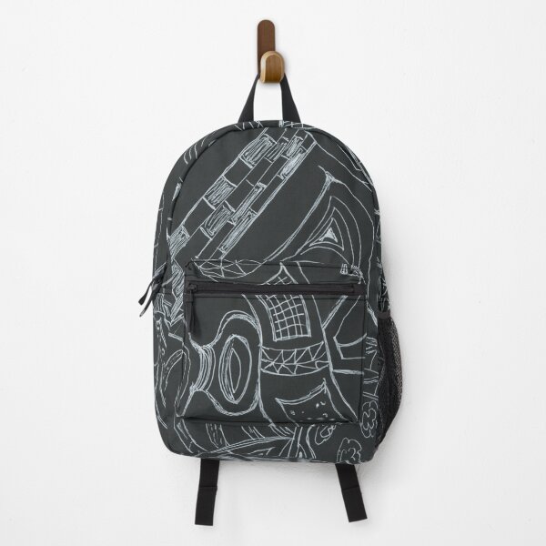 Item preview, Landscape, geometric shapes, black, white, gel pen designed and sold by BebiCervin.