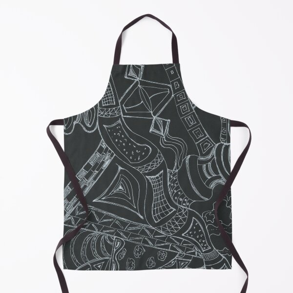 Item preview, Landscape, geometric shapes, black, white, gel pen designed and sold by BebiCervin.
