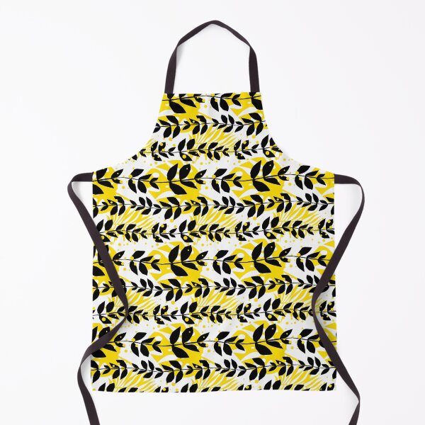 Item preview, Illustration and pattern with leaves in black, white and yellow designed and sold by Pia Kolle.