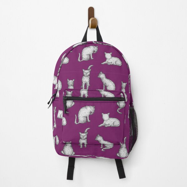 Item preview, Dot Work Cat Illustrations Purple designed and sold by JaritLuin.