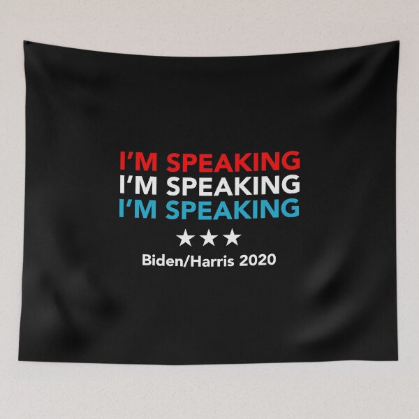 Item preview, I Am Speaking Kamala Harris Quote / Vote Biden 2020 Saying design designed and sold by CreatedByHeidi.