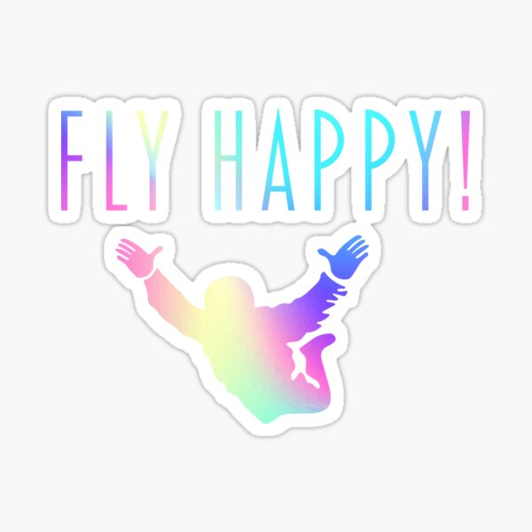 Aperçu de l'œuvre Fly Happy – Parachutisme coloré créée et vendue par SkydiveApparel.