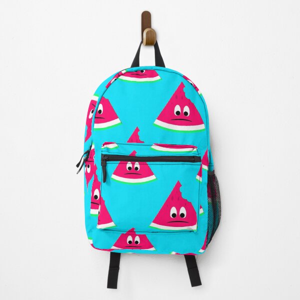 Item preview, Cute sad bitten piece of watermelon on blue designed and sold by PLdesign.