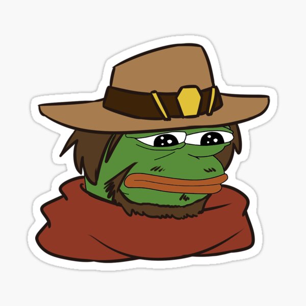 Evento Incorrecto Abundante Pegatina «Pepe the frog meme vaquero» de Omeris | Redbubble