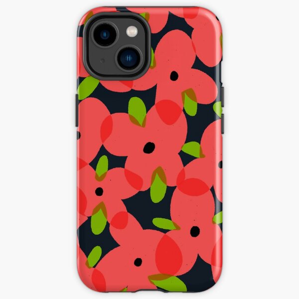 Amapolas | Patrón de flor roja Funda resistente para iPhone