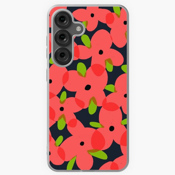 Amapolas | Patrón de flor roja Funda blanda para Samsung Galaxy