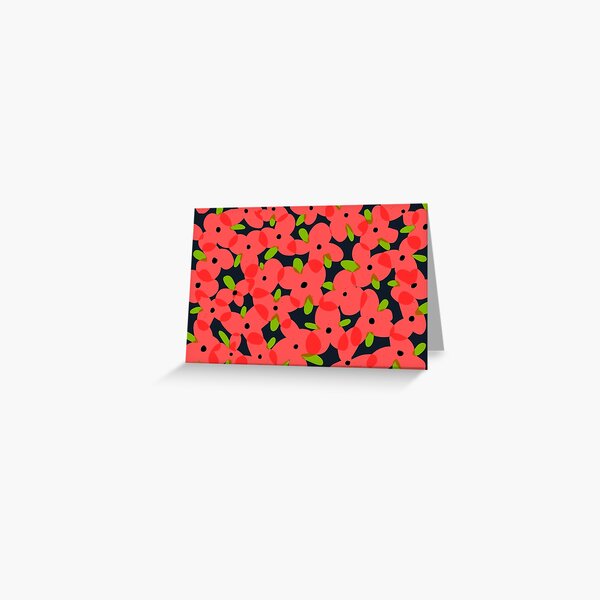 Amapolas | Patrón de flor roja Tarjetas de felicitación