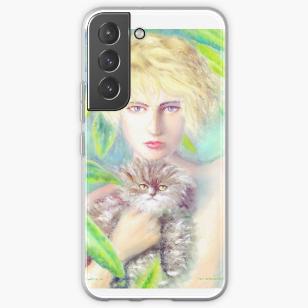 Girl with a cat Samsung Galaxy Soft Case
