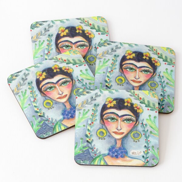 Item preview, Frida in Blue with Flowers and Berries  designed and sold by meloearth.