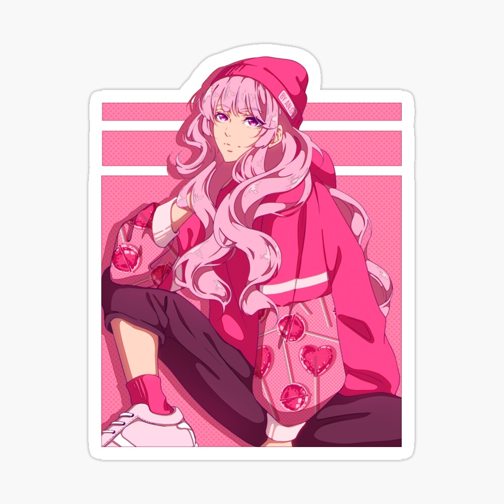 The anime girl and the stylish pink outfit The anime girl and the stylish pink outfit
