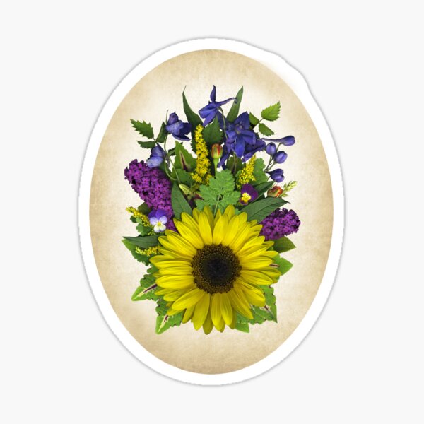 Jewel-toned Sunflower Bouquet Sticker