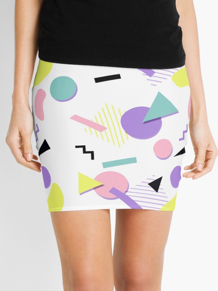 80s white shop mini skirt