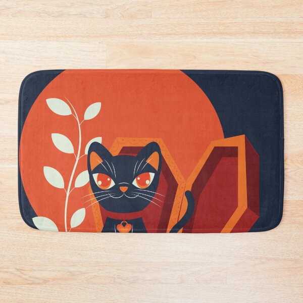 Item preview, 1980s Halloween Cute Black Cat Coffin  designed and sold by IamTrending.