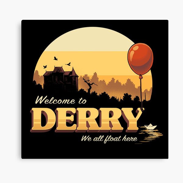 Welcome to Derry - IT Terror Movie Book - Horror Killer Clown Canvas Print