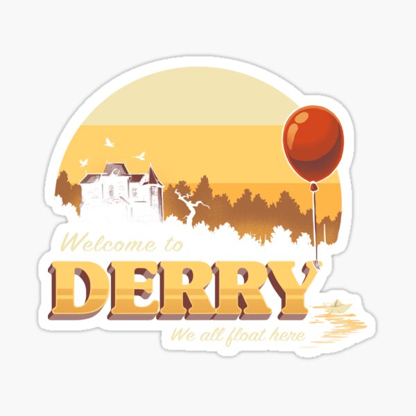 Welcome to Derry - IT Terror Movie Book - Horror Killer Clown Sticker