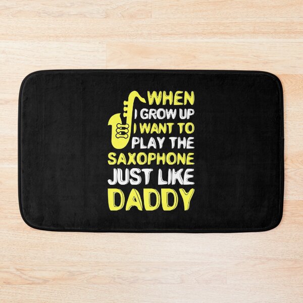 Artikelvorschau, Wenn ich groß bin, möchte ich Saxophon spielen, genau wie Papa – neugeborener Saxophonist entworfen und verkauft von T-shirt For You.
