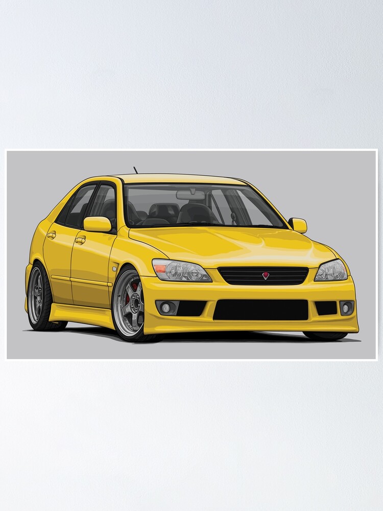 Altezza Rs0 Illustration Yellow Poster By Artymotive Redbubble