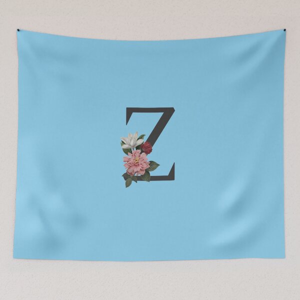 Item preview, Black On Blue Monogram Letter Z | Floral Alphabet designed and sold by SerendipityNow.