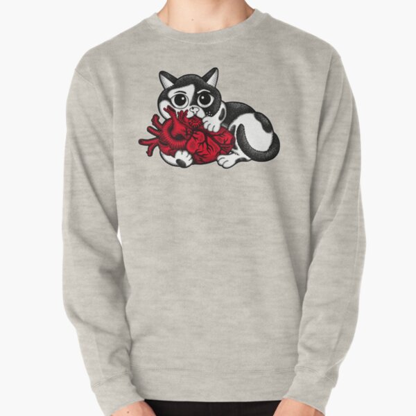 Cat's Big Heart Pullover Sweatshirt