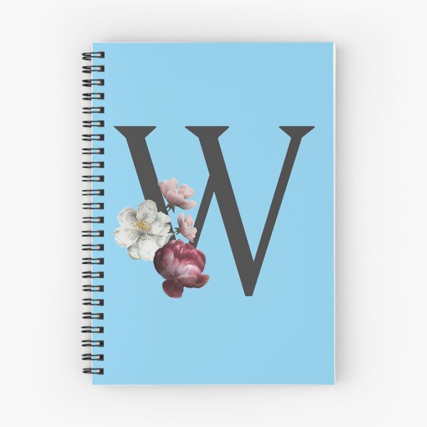 Item preview, Black On Blue Monogram Letter W | Floral Alphabet designed and sold by SerendipityNow.