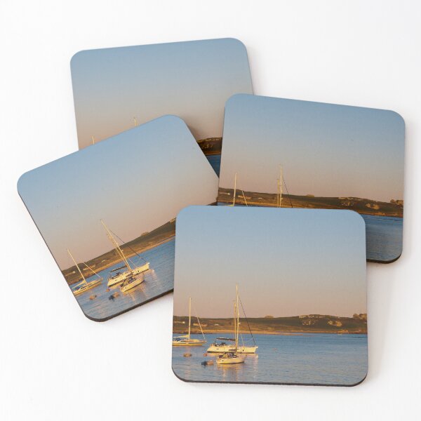 Item preview, Yachts moored off St Agnes in the Isles of Scilly on a late summer evening designed and sold by Cameranick.