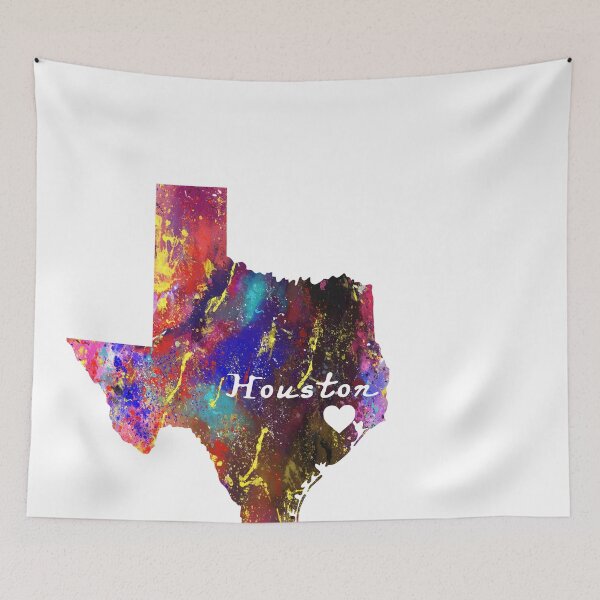 Item preview, Houston heart on map  Quote Art Design Inspirati designed and sold by vividpixelusa.