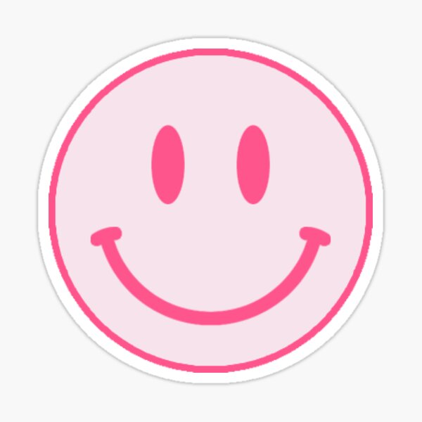Pink Smiley Face Sticker