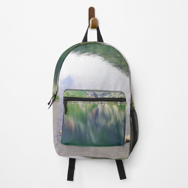 Item preview, Beautiful Water Reflection Seven Rila Lakes Bulgarian Photo Dark Green Background designed and sold by LuckyKermit.
