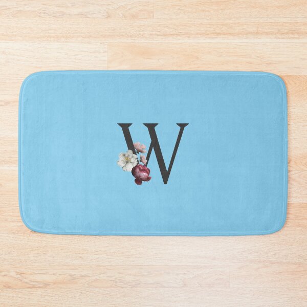 Item preview, Black On Blue Monogram Letter W | Floral Alphabet designed and sold by SerendipityNow.